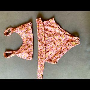 High waisted leopard print two piece